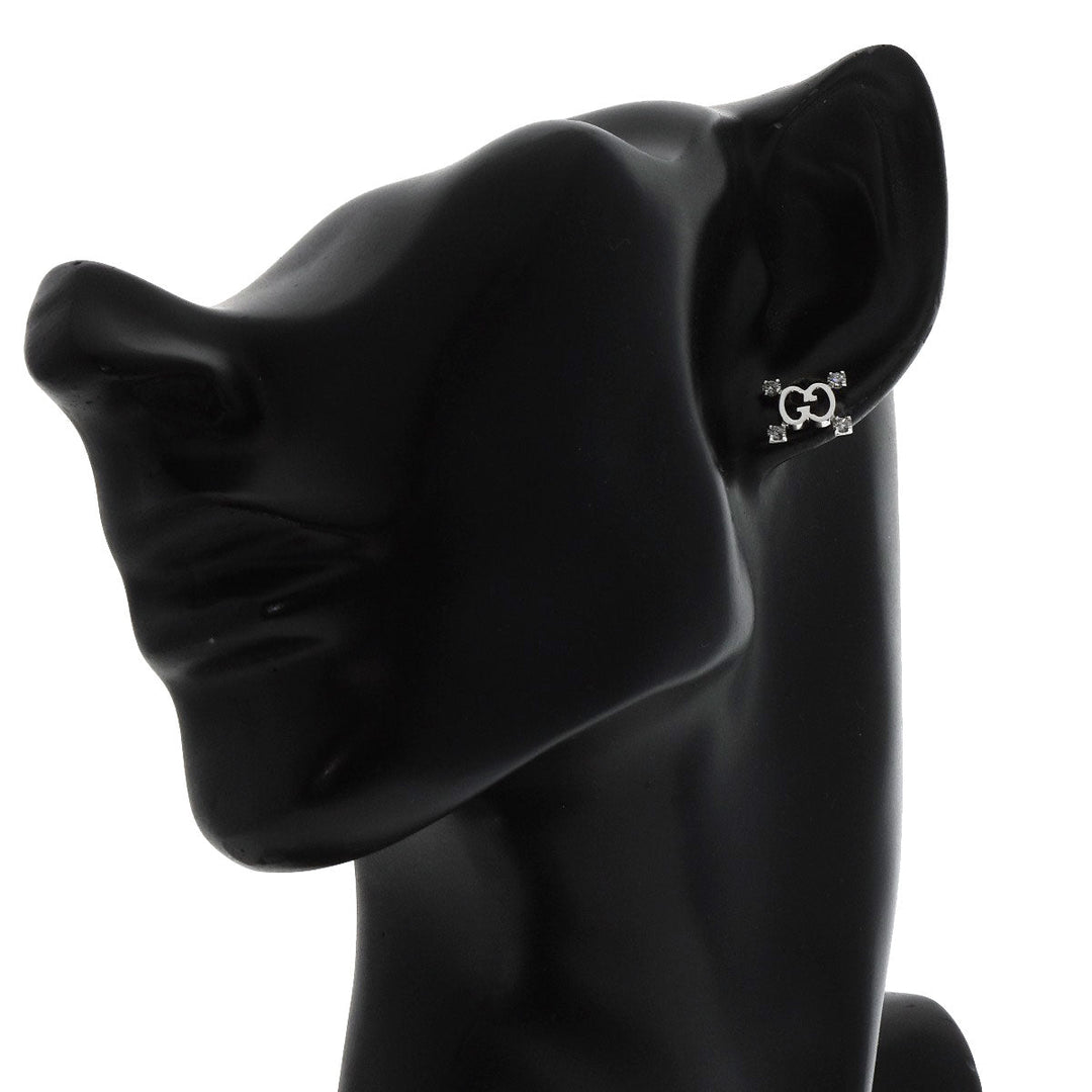 GUCCI Pierce K18WG Silver GG logo diamond