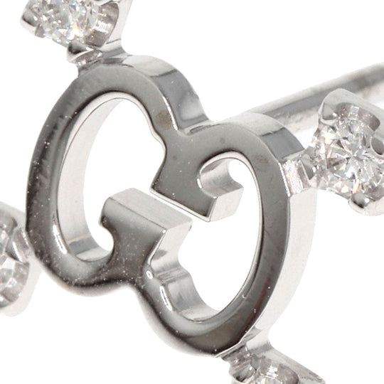 GUCCI Pierce K18WG Silver GG logo diamond