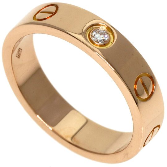 CARTIER Ring 18K Pink Gold gold Mini love ring 1P Diamond #49