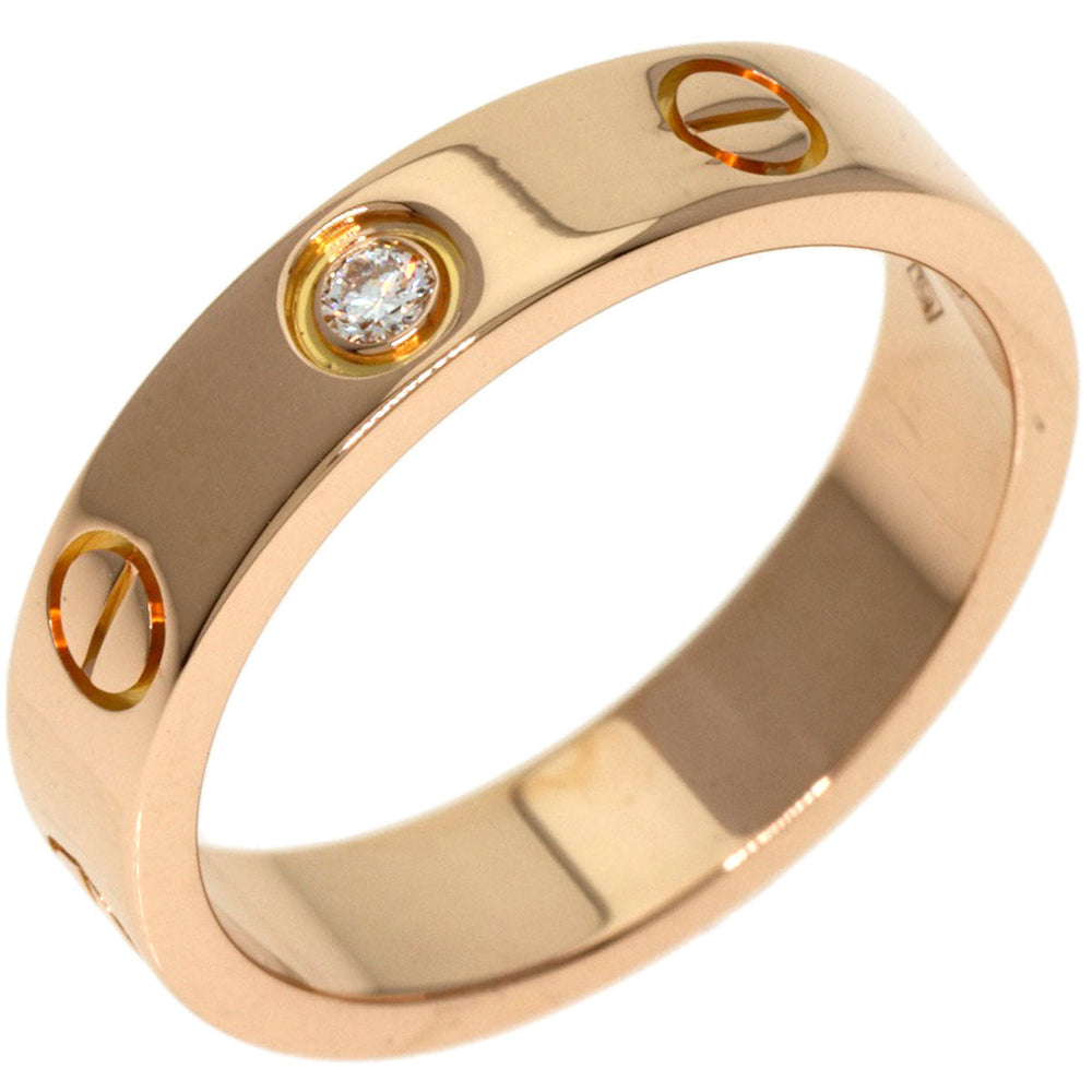 CARTIER Ring 18K Pink Gold gold Mini love ring 1P Diamond #49