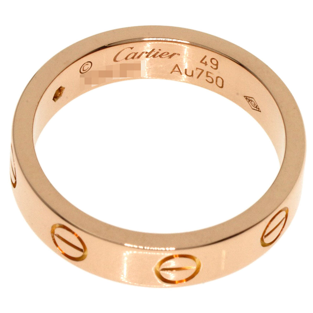 CARTIER Ring 18K Pink Gold gold Mini love ring 1P Diamond #49