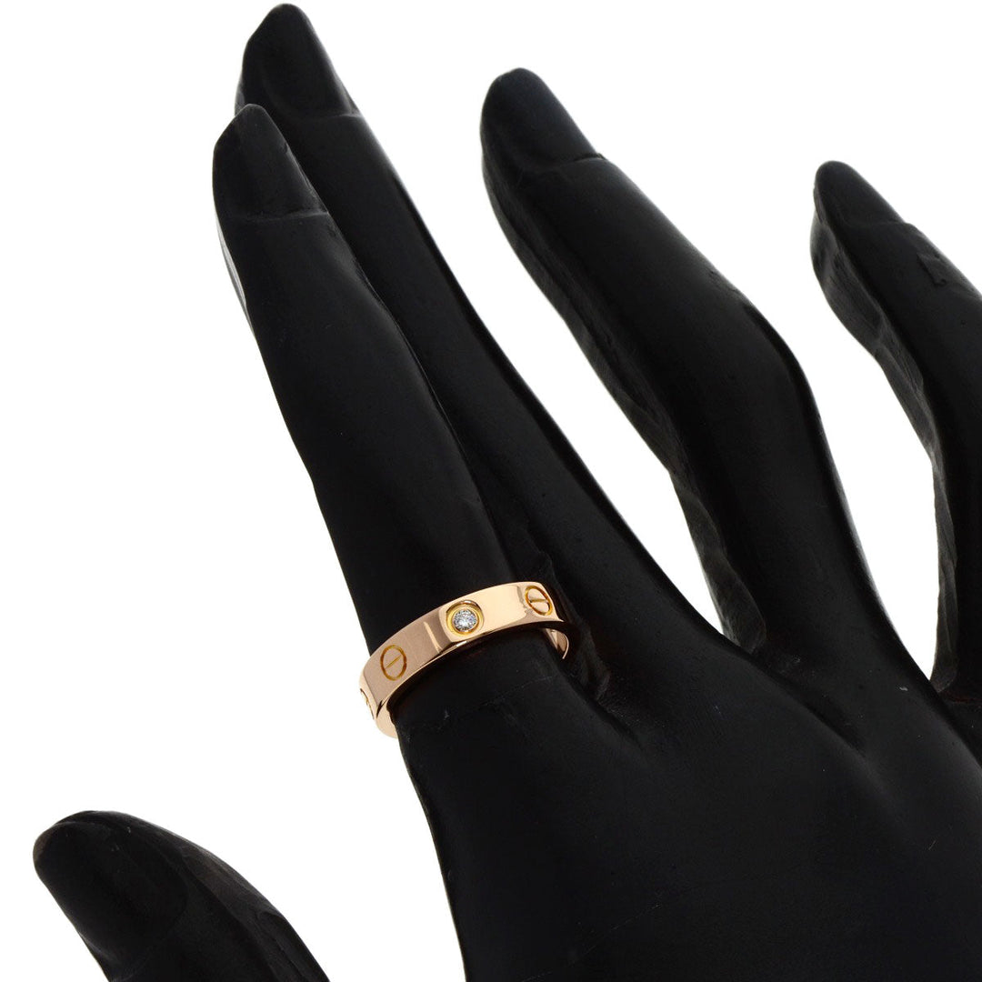 CARTIER Ring 18K Pink Gold gold Mini love ring 1P Diamond #49