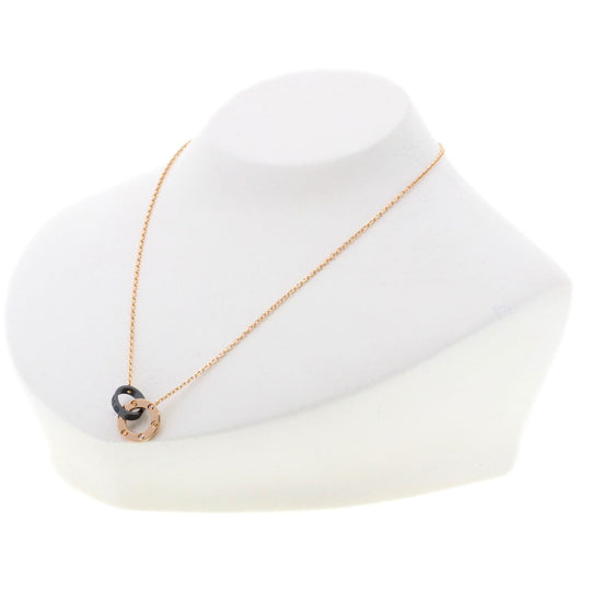 CARTIER Necklace 18K Pink Gold gold Love Circle 3P Diamond Ceramic