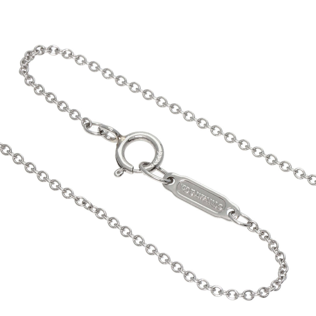 TIFFANY&Co. Necklace PT950 Silver Fleur de lis key bar diamond Women Used Authentic