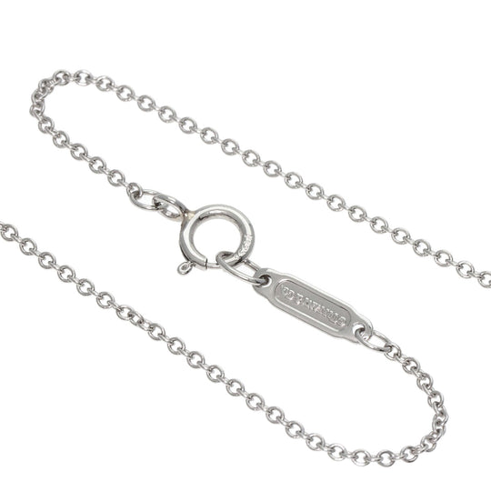 TIFFANY&Co. Necklace PT950 Silver Fleur de lis key bar diamond Women Used Authentic