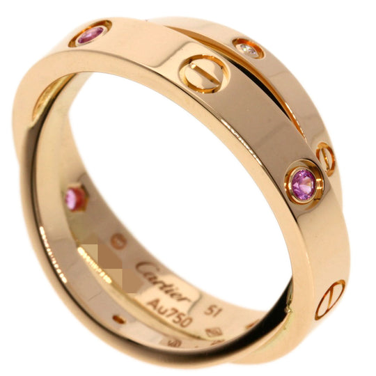 CARTIER Ring 18K Pink Gold gold Be Love Sapphire Diamond #51 Women Used Authentic