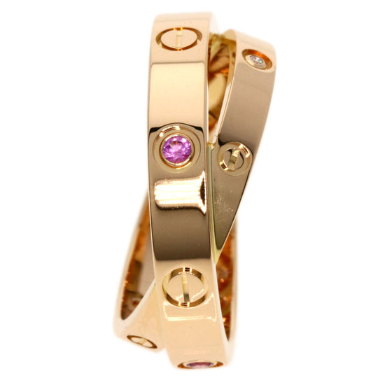 CARTIER Ring 18K Pink Gold gold Be Love Sapphire Diamond #51 Women Used Authentic