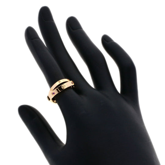 CARTIER Ring 18K Pink Gold gold Be Love Sapphire Diamond #51 Women Used Authentic