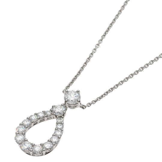 HARRY WINSTON Necklace PT950 Silver Loop Pendant Extra Large
