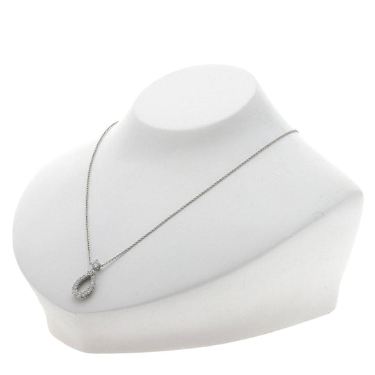 HARRY WINSTON Necklace PT950 Silver Loop Pendant Extra Large