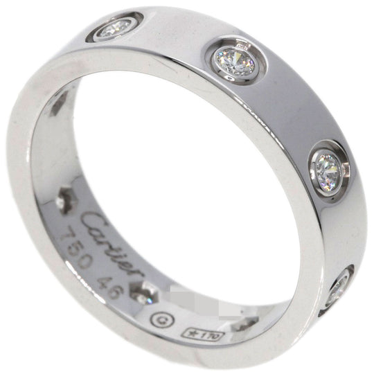 CARTIER Ring K18WG Silver Mini love ring full diamond #46 Women Used Authentic