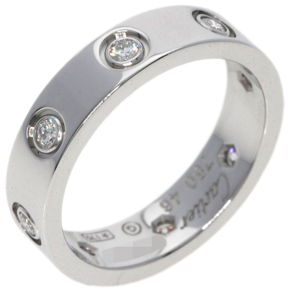 CARTIER Ring K18WG Silver Mini love ring full diamond #46 Women Used Authentic