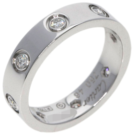 CARTIER Ring K18WG Silver Mini love ring full diamond #46 Women Used Authentic