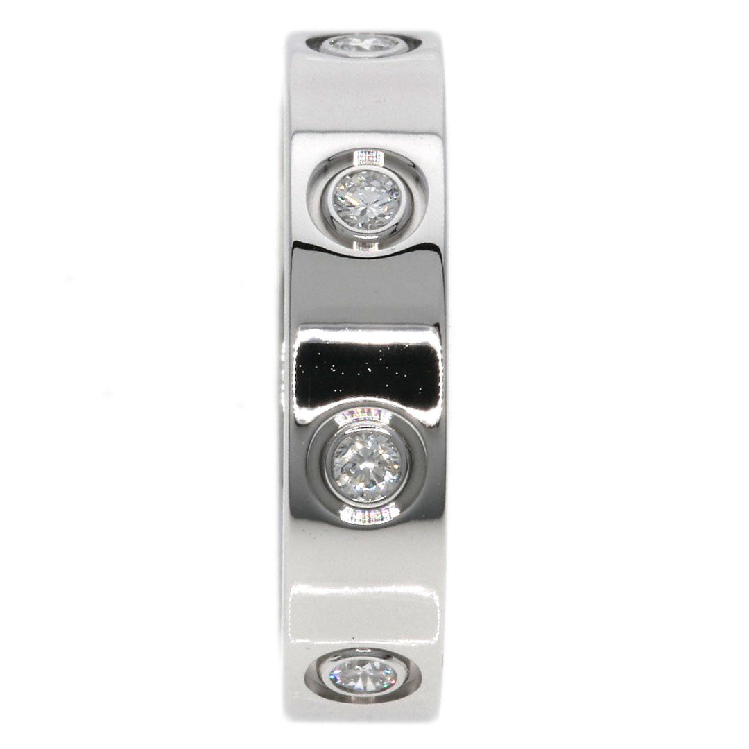CARTIER Ring K18WG Silver Mini love ring full diamond #46 Women Used Authentic
