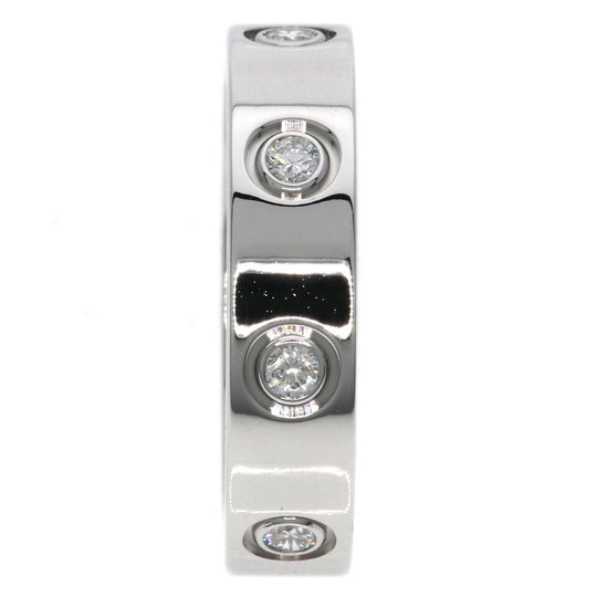 CARTIER Ring K18WG Silver Mini love ring full diamond #46 Women Used Authentic