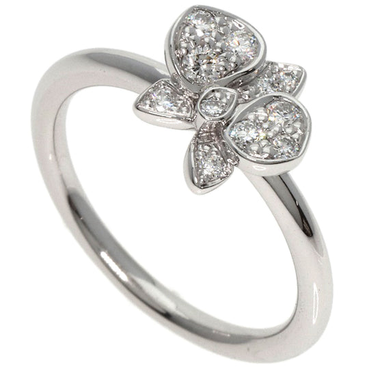 CARTIER Ring K18WG Silver Caress d'Orchidee Diamond #47 Women Used Authentic
