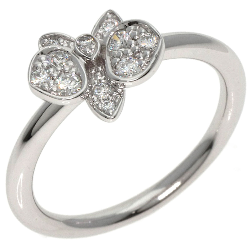 CARTIER Ring K18WG Silver Caress d'Orchidee Diamond #47 Women Used Authentic