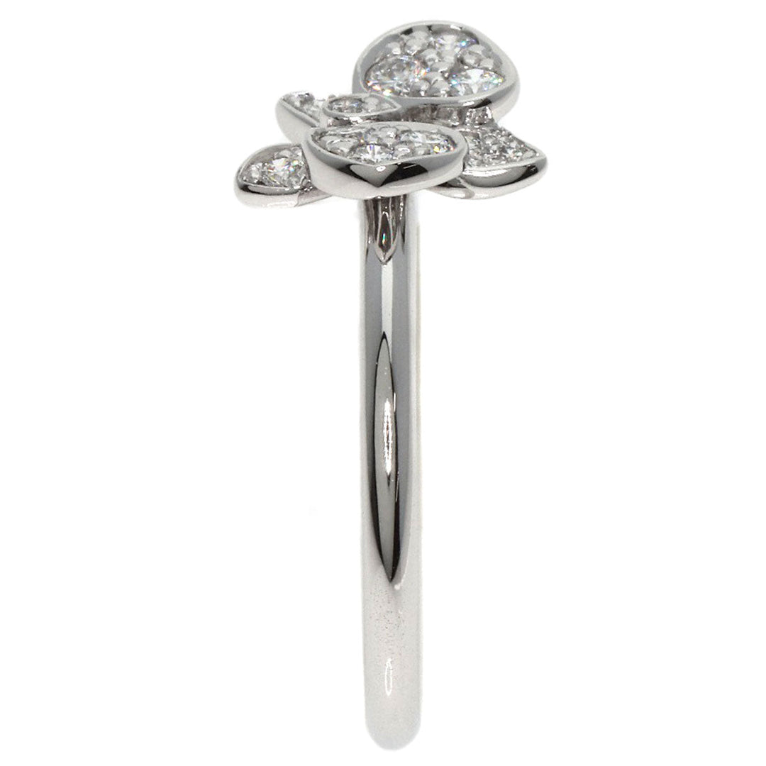 CARTIER Ring K18WG Silver Caress d'Orchidee Diamond #47 Women Used Authentic