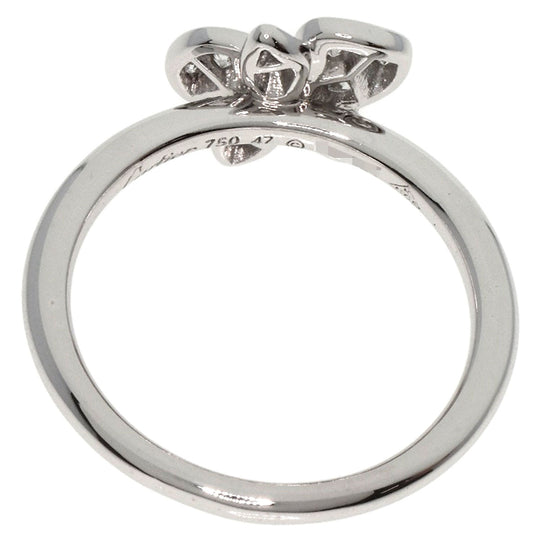 CARTIER Ring K18WG Silver Caress d'Orchidee Diamond #47 Women Used Authentic