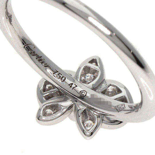 CARTIER Ring K18WG Silver Caress d'Orchidee Diamond #47 Women Used Authentic