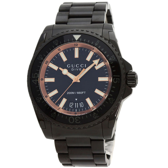 GUCCI Watches Quartz YA136.2 Stainless Steel black Dive black dial