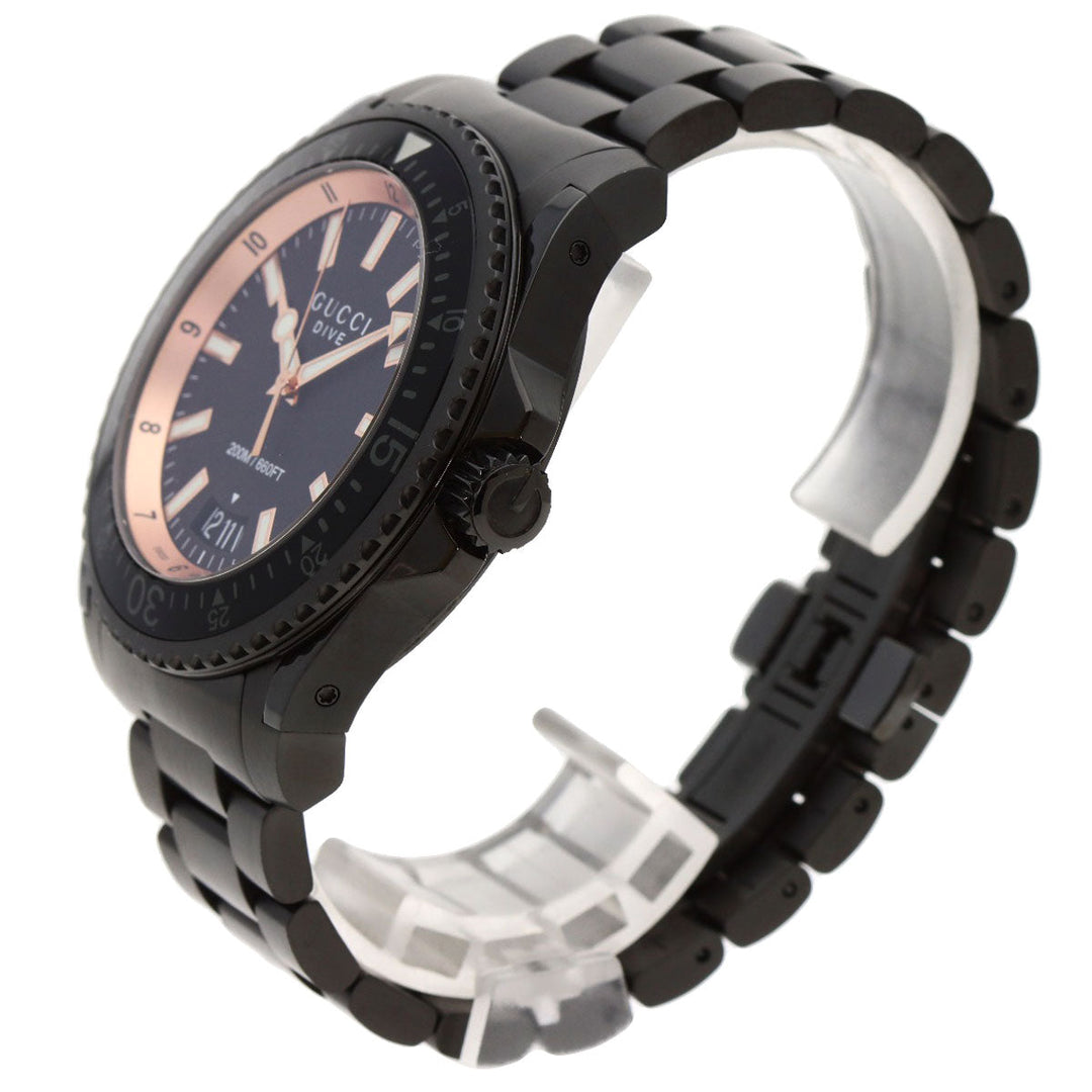 GUCCI Watches Quartz YA136.2 Stainless Steel black Dive black dial