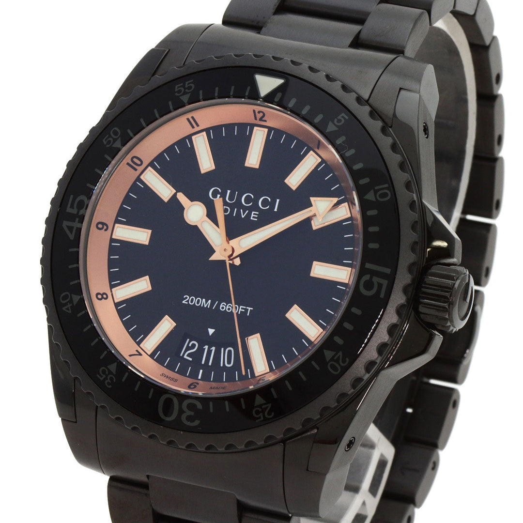 GUCCI Watches Quartz YA136.2 Stainless Steel black Dive black dial