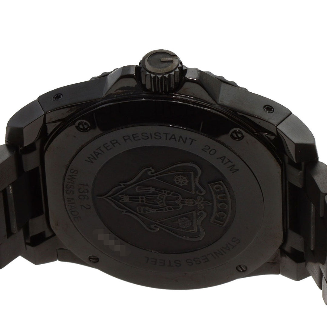 GUCCI Watches Quartz YA136.2 Stainless Steel black Dive black dial