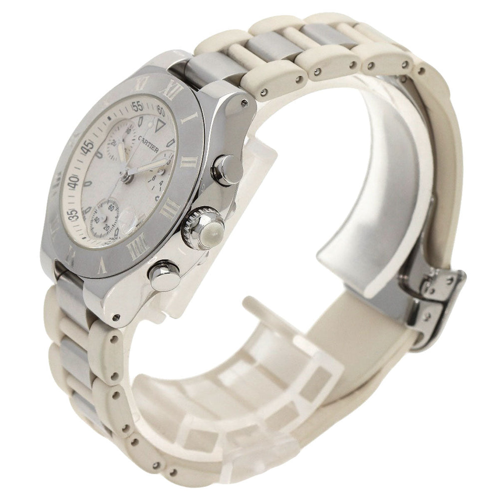 CARTIER Watches Quartz W10197U2 Stainless Steel, Rubber Silver CHRONOSCAPH SM Silver dial Women Used Authentic