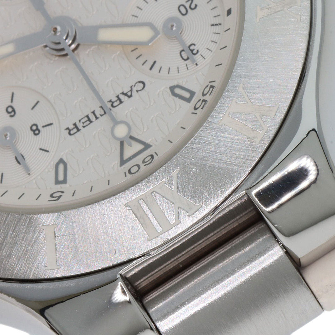 CARTIER Watches Quartz W10197U2 Stainless Steel, Rubber Silver CHRONOSCAPH SM Silver dial Women Used Authentic