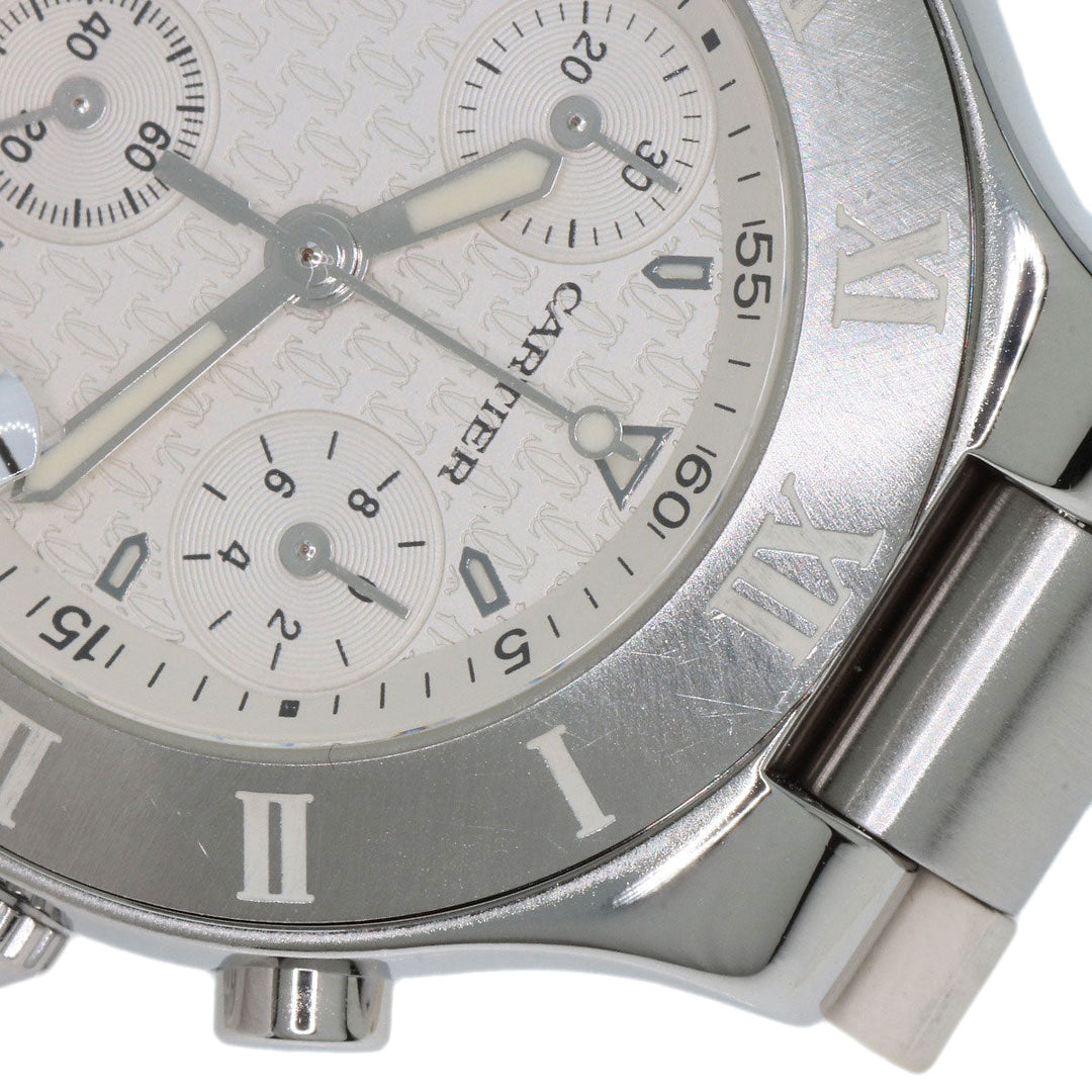 CARTIER Watches Quartz W10197U2 Stainless Steel, Rubber Silver CHRONOSCAPH SM Silver dial Women Used Authentic