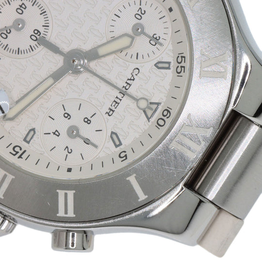 CARTIER Watches Quartz W10197U2 Stainless Steel, Rubber Silver CHRONOSCAPH SM Silver dial Women Used Authentic