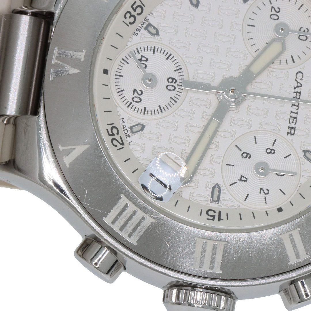 CARTIER Watches Quartz W10197U2 Stainless Steel, Rubber Silver CHRONOSCAPH SM Silver dial Women Used Authentic