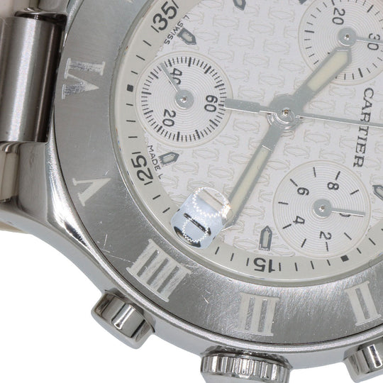 CARTIER Watches Quartz W10197U2 Stainless Steel, Rubber Silver CHRONOSCAPH SM Silver dial Women Used Authentic