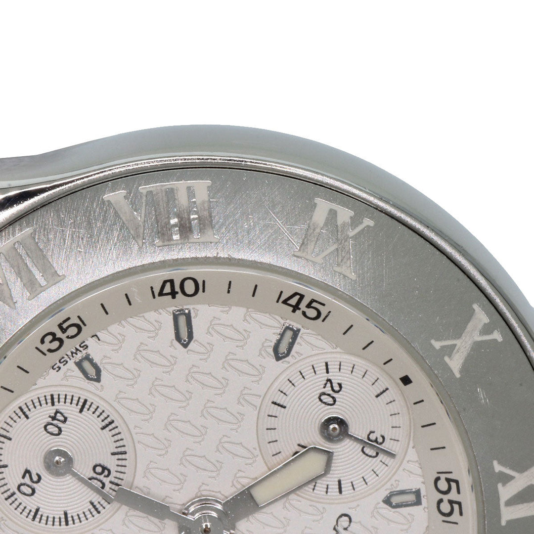 CARTIER Watches Quartz W10197U2 Stainless Steel, Rubber Silver CHRONOSCAPH SM Silver dial Women Used Authentic
