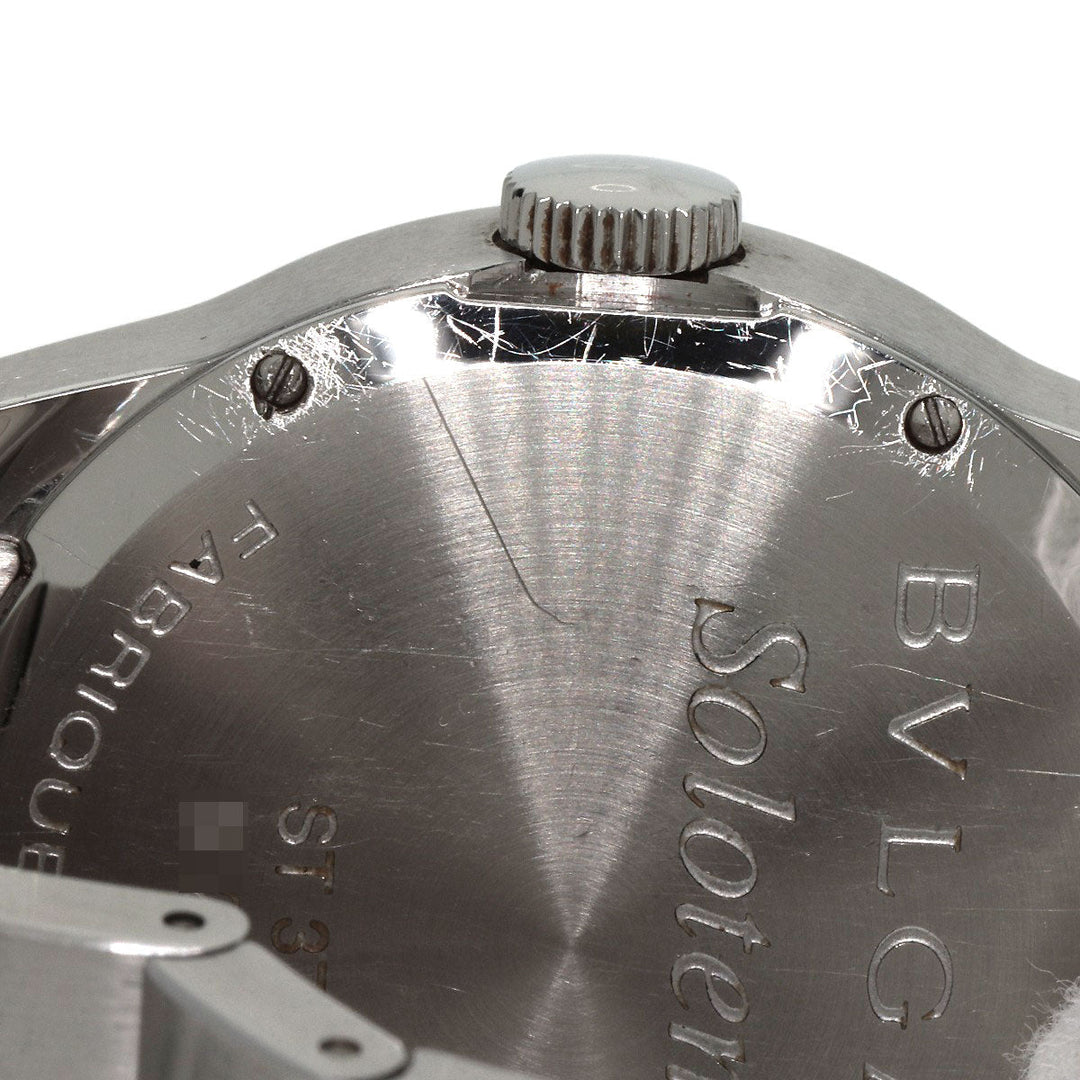 BVLGARI Watches Quartz ST37S Stainless Steel , Stainless Steel Silver Solo tempo Silver dial mens Used Authentic