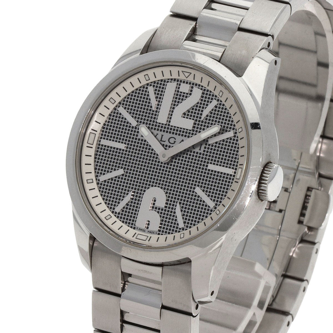 BVLGARI Watches Quartz ST37S Stainless Steel , Stainless Steel Silver Solo tempo Silver dial mens Used Authentic
