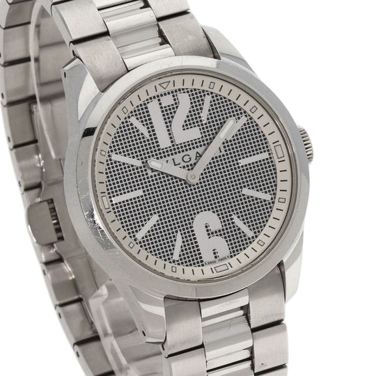 BVLGARI Watches Quartz ST37S Stainless Steel , Stainless Steel Silver Solo tempo Silver dial mens Used Authentic