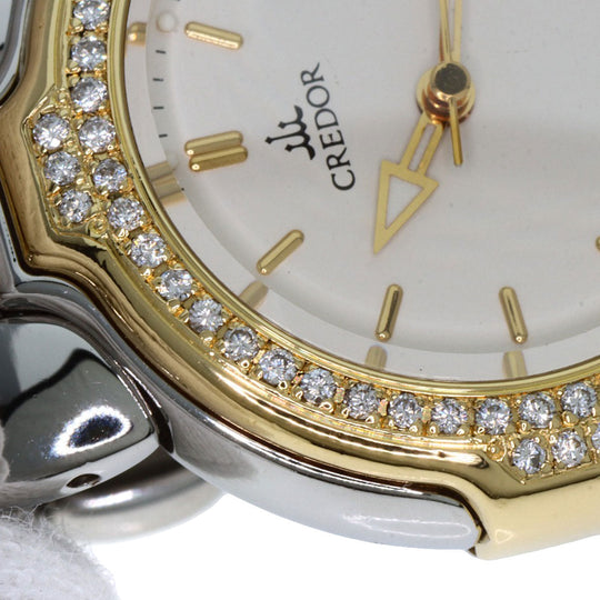 SEIKO Watches Quartz GSAB004 Stainless Steel, SSxK18YG, Diamond Bezel gold CREDOR diamond bezel Ivory dial Women Used Authentic