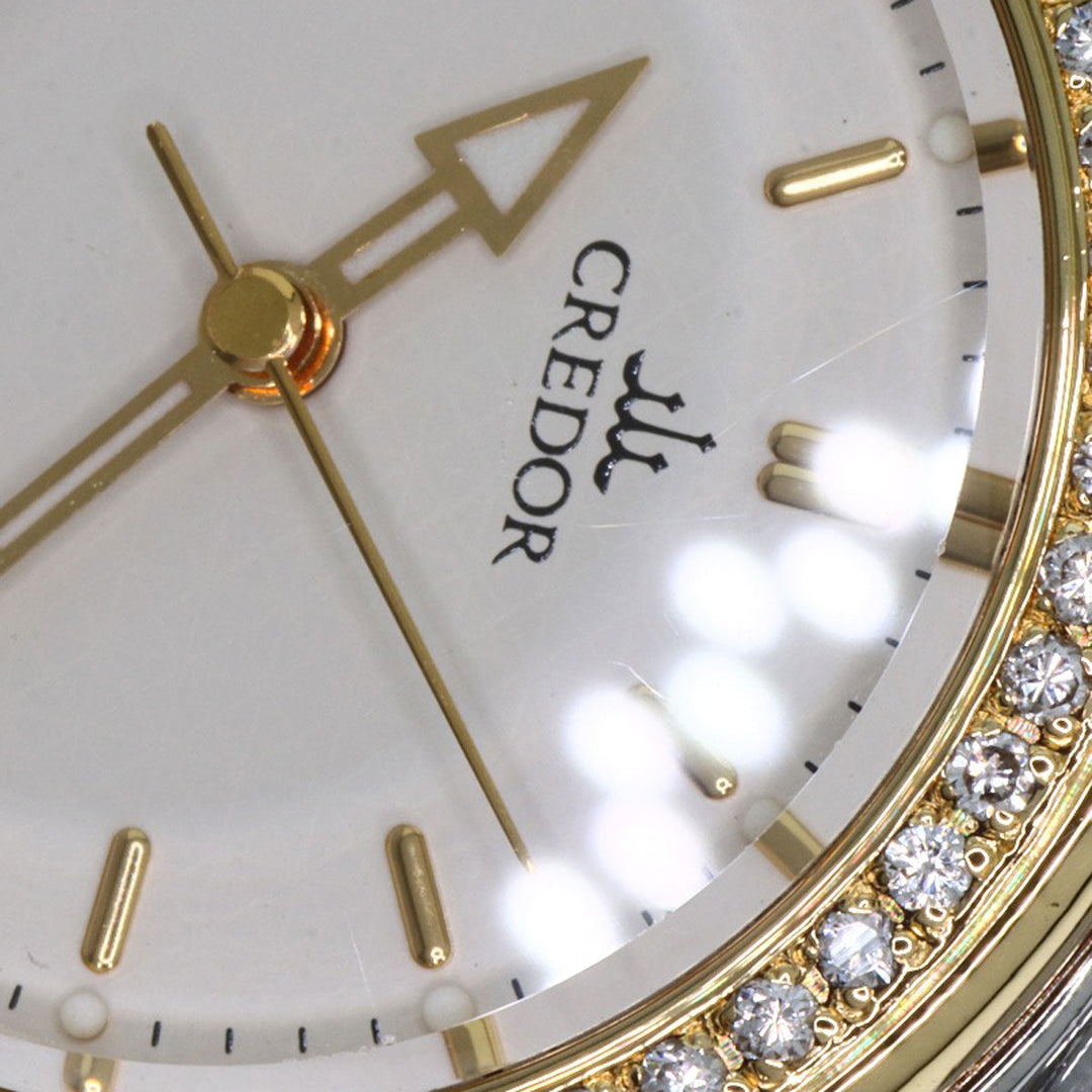 SEIKO Watches Quartz GSAB004 Stainless Steel, SSxK18YG, Diamond Bezel gold CREDOR diamond bezel Ivory dial Women Used Authentic