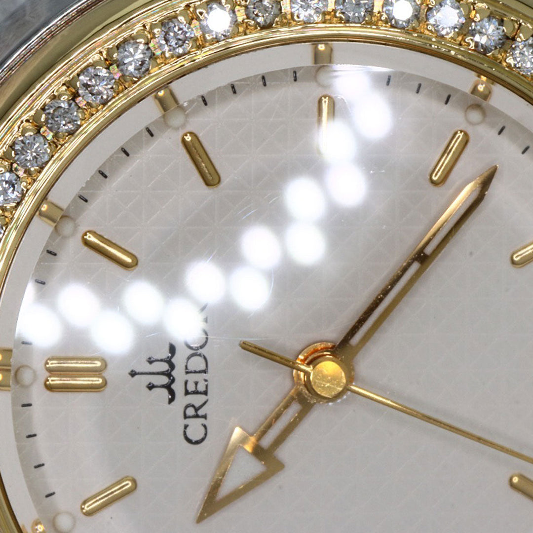 SEIKO Watches Quartz GSAB004 Stainless Steel, SSxK18YG, Diamond Bezel gold CREDOR diamond bezel Ivory dial Women Used Authentic