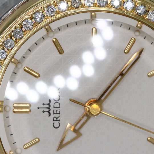 SEIKO Watches Quartz GSAB004 Stainless Steel, SSxK18YG, Diamond Bezel gold CREDOR diamond bezel Ivory dial Women Used Authentic