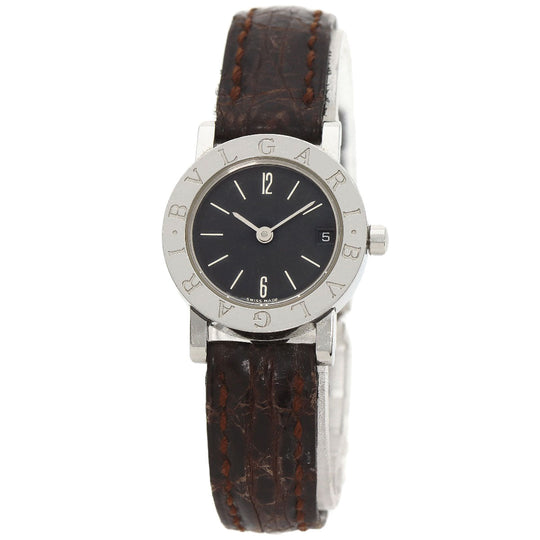 BVLGARI Watches Quartz BB23SLD Stainless Steel, Leather Silver Bulgari Bulgari black dial Women Used Authentic