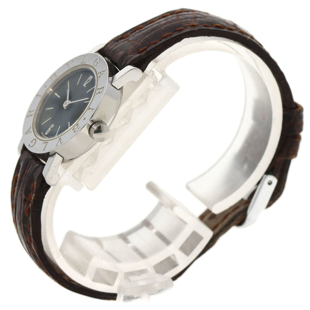 BVLGARI Watches Quartz BB23SLD Stainless Steel, Leather Silver Bulgari Bulgari black dial Women Used Authentic