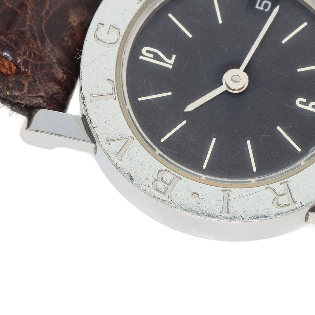 BVLGARI Watches Quartz BB23SLD Stainless Steel, Leather Silver Bulgari Bulgari black dial Women Used Authentic