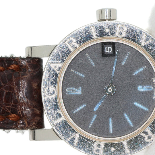 BVLGARI Watches Quartz BB23SLD Stainless Steel, Leather Silver Bulgari Bulgari black dial Women Used Authentic