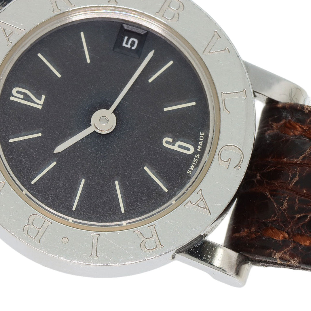 BVLGARI Watches Quartz BB23SLD Stainless Steel, Leather Silver Bulgari Bulgari black dial Women Used Authentic