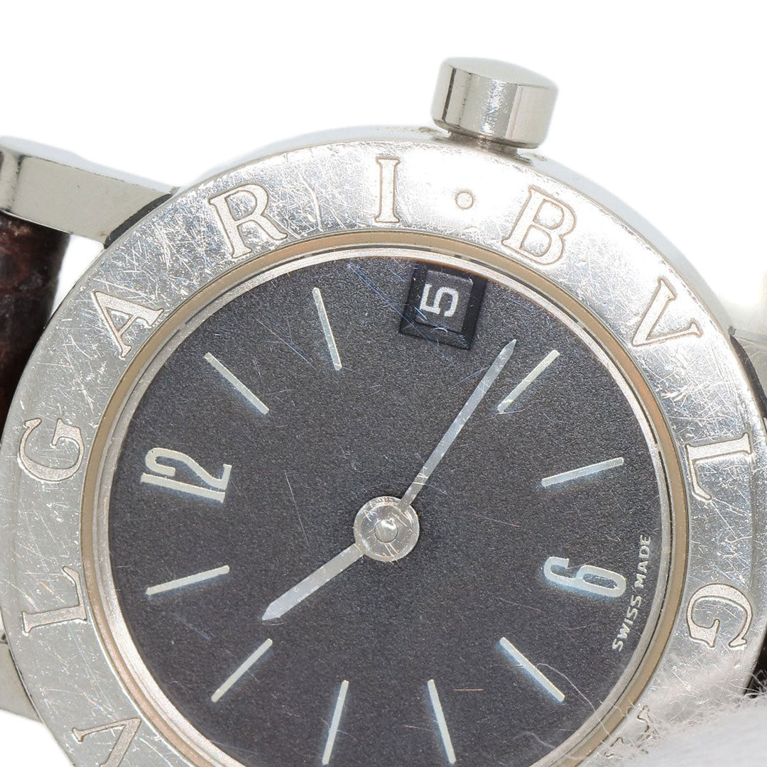BVLGARI Watches Quartz BB23SLD Stainless Steel, Leather Silver Bulgari Bulgari black dial Women Used Authentic