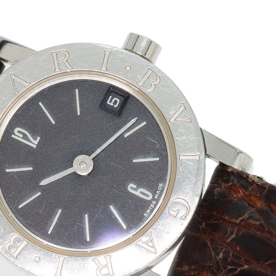 BVLGARI Watches Quartz BB23SLD Stainless Steel, Leather Silver Bulgari Bulgari black dial Women Used Authentic