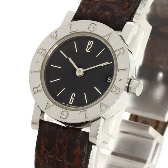 BVLGARI Watches Quartz BB23SLD Stainless Steel, Leather Silver Bulgari Bulgari black dial Women Used Authentic